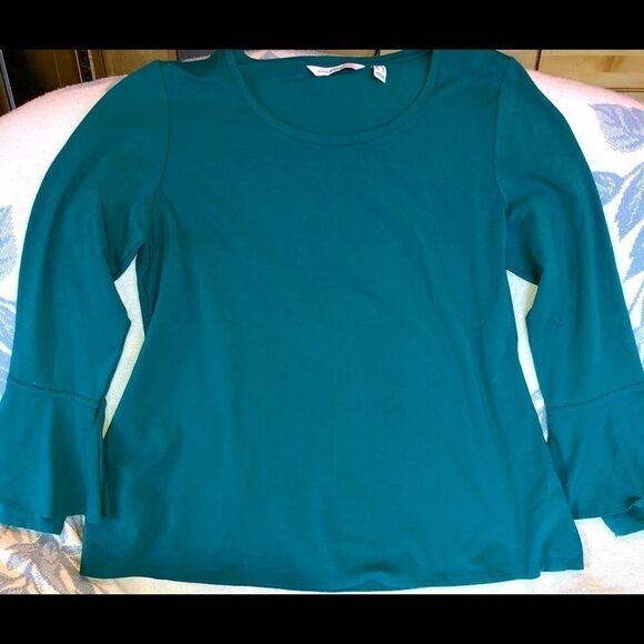 𝅺nwot Womens Med Isaac Mizrahi Scoop Neck LS Shirt - Picture 1 of 6